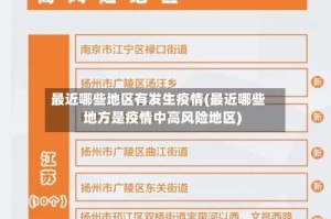 最近哪些地区有发生疫情(最近哪些地方是疫情中高风险地区)