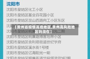 【贵州省疫情高危地区,贵州高风险地区吗现在】